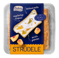 Strūdele ar biezpienu un persikiem