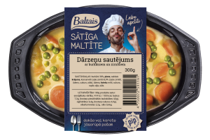 Dārzeņu sautējums ar burkāniem un zirnīšiem