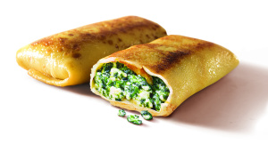 Pankūkas ar grieķu sieru,spinātiem 